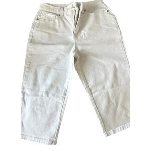 GLORIA VANDERBILT  6 Amanda White Jeans Women's Capris Spring Summer  30 X 19